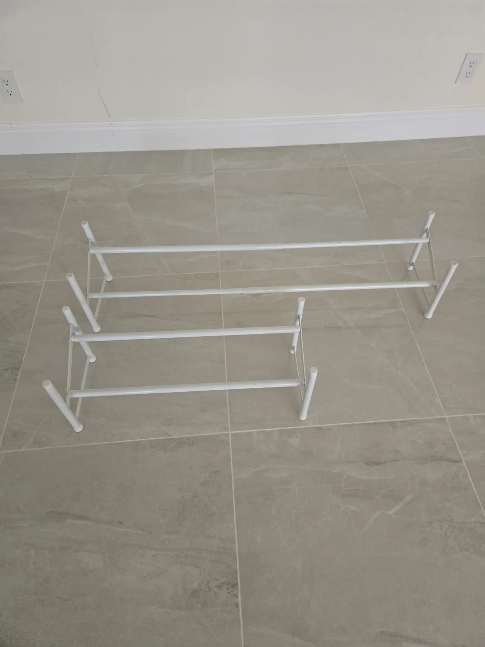 White Metal Shoe Organizers - Set of 2